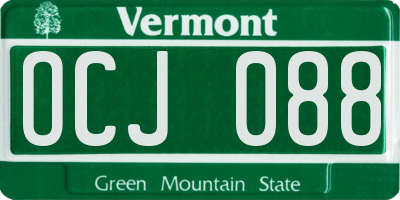 VT license plate OCJ088