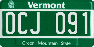 VT license plate OCJ091