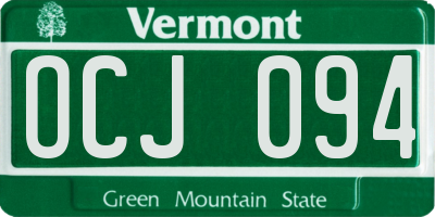 VT license plate OCJ094