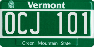 VT license plate OCJ101