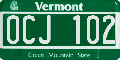 VT license plate OCJ102