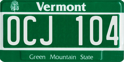 VT license plate OCJ104
