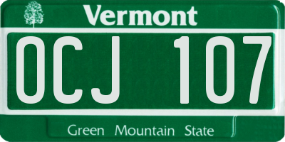 VT license plate OCJ107