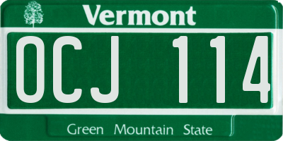 VT license plate OCJ114