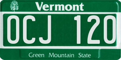 VT license plate OCJ120