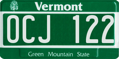 VT license plate OCJ122