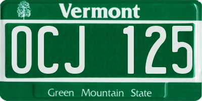 VT license plate OCJ125