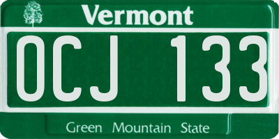 VT license plate OCJ133