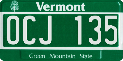VT license plate OCJ135