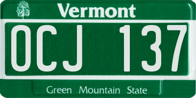 VT license plate OCJ137