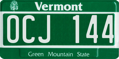 VT license plate OCJ144