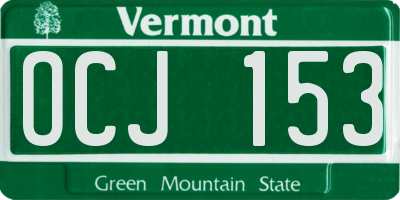 VT license plate OCJ153