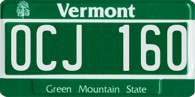 VT license plate OCJ160