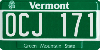 VT license plate OCJ171