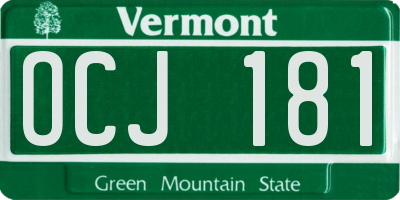 VT license plate OCJ181