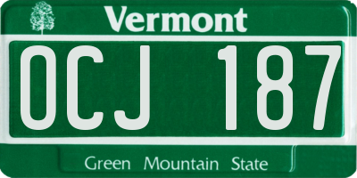 VT license plate OCJ187