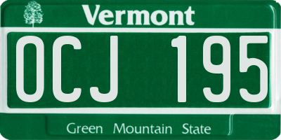 VT license plate OCJ195