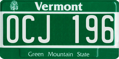 VT license plate OCJ196