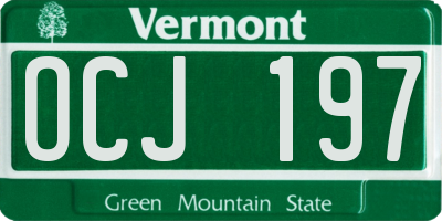 VT license plate OCJ197