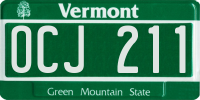 VT license plate OCJ211