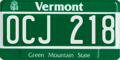 VT license plate OCJ218
