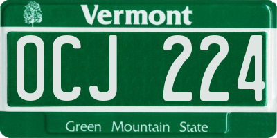 VT license plate OCJ224