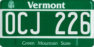 VT license plate OCJ226
