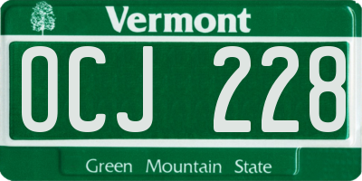 VT license plate OCJ228