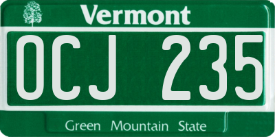 VT license plate OCJ235