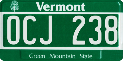 VT license plate OCJ238