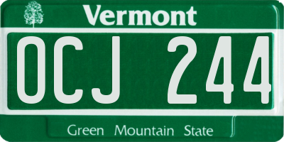 VT license plate OCJ244