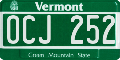 VT license plate OCJ252