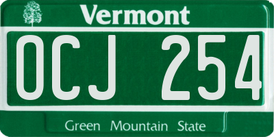 VT license plate OCJ254