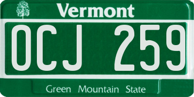 VT license plate OCJ259