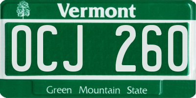 VT license plate OCJ260