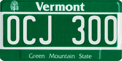 VT license plate OCJ300