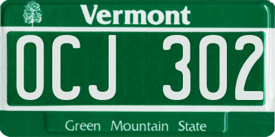 VT license plate OCJ302