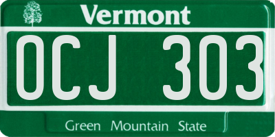 VT license plate OCJ303