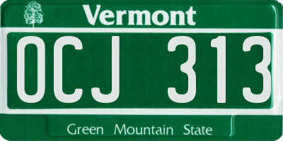 VT license plate OCJ313