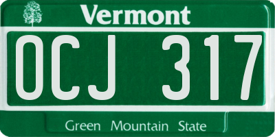 VT license plate OCJ317