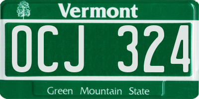 VT license plate OCJ324