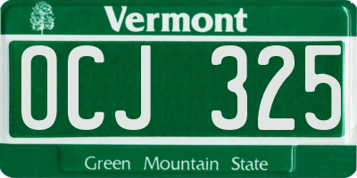 VT license plate OCJ325