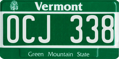 VT license plate OCJ338