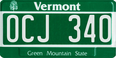 VT license plate OCJ340