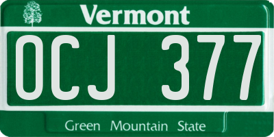 VT license plate OCJ377