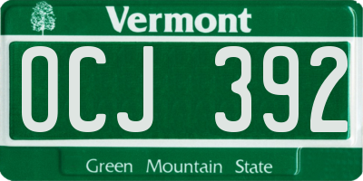 VT license plate OCJ392