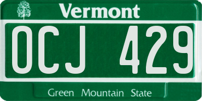 VT license plate OCJ429