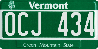 VT license plate OCJ434