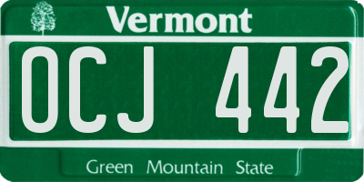 VT license plate OCJ442