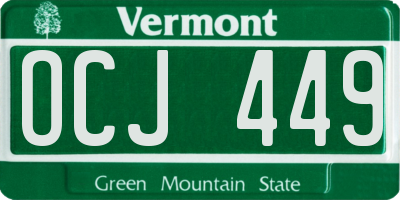 VT license plate OCJ449